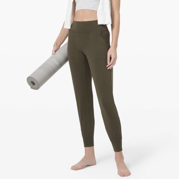 Lululemon Align Jogger Pants 28" Dark Olive Green Nulu High Rise Size 4 - Picture 1 of 13